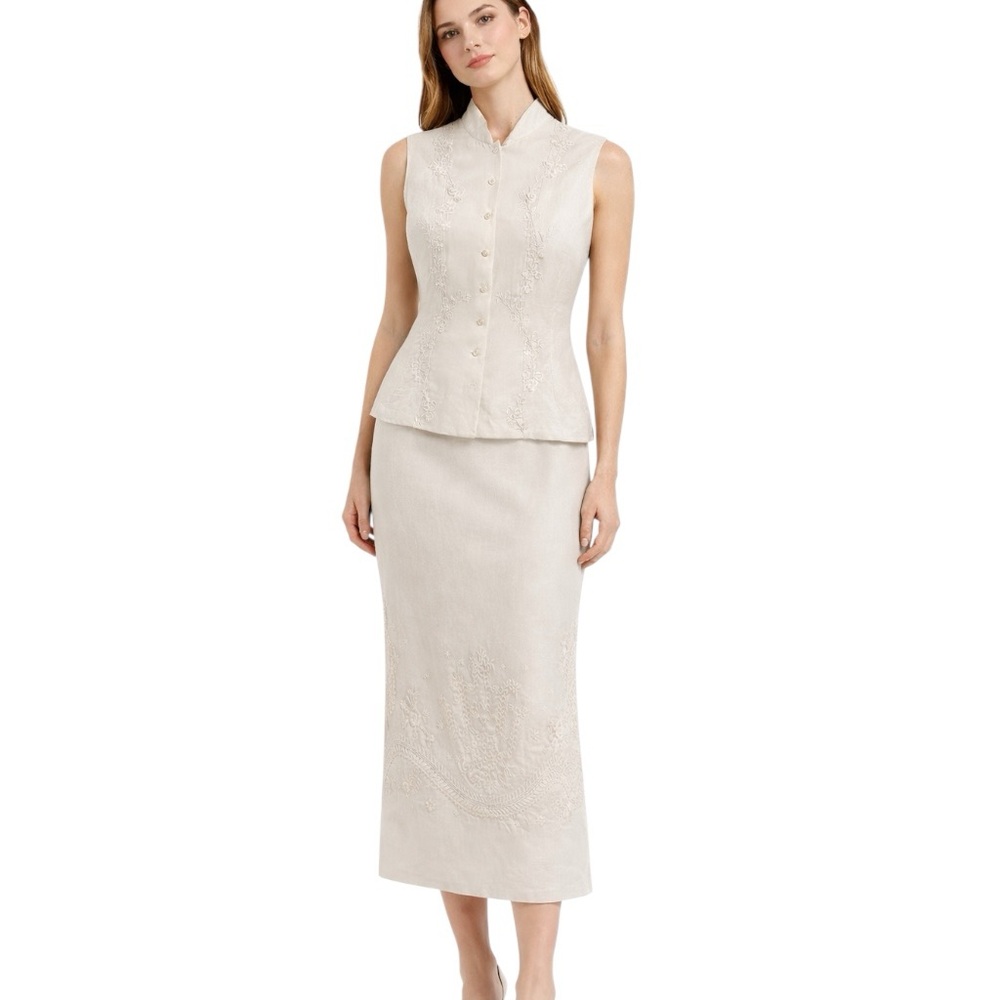 Donna Morgan Talbots 2 Piece Skirt Top Set 2 Petite